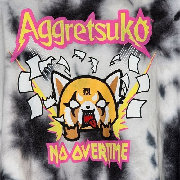 2X 18W 20W Torrid Black Pink Aggretsuko Sanrio Cozy Fleece Sweatshirt Tiedye NWT - Picture 3 of 7
